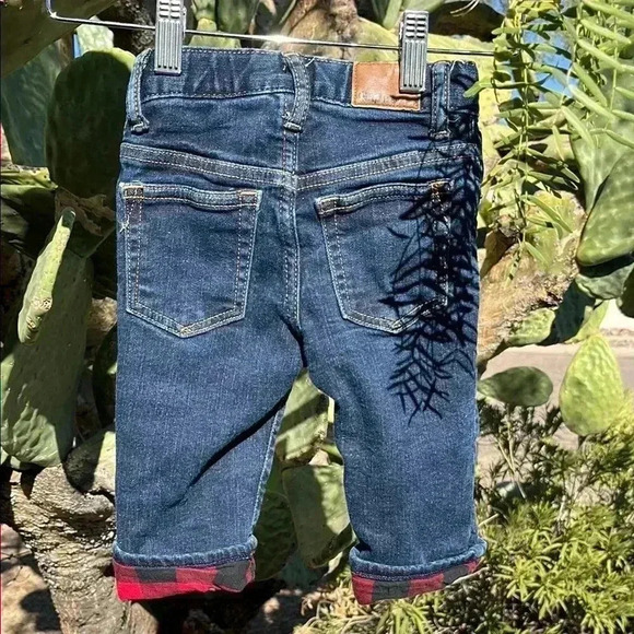 Baby Gap Straight Flannel Lined Jeans Size 12-18 - Picture 3 of 5